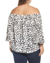 Vince Camuto Plus Size Animal Whispers Bell Sleeve Blouse