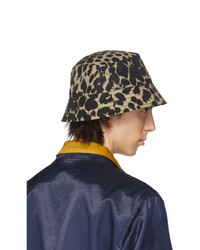 Dries Van Noten Black And Beige Leopard Gillian Bucket Hat