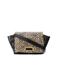 Black Leopard Calf Hair Crossbody Bag