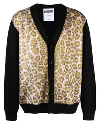 Moschino Leopard Print Virgin Wool Cardigan