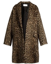 Raey Ry Leopard Print Wool Blend Blanket Coat