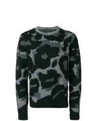 Black Leopard Crew-neck Sweater