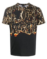 Just Cavalli Flaming Logo Crew Neck T Shirt
