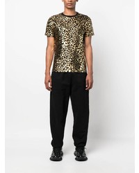 Moschino Metallic Leopard Print Cotton T Shirt