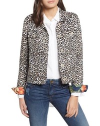 Black Leopard Denim Jacket