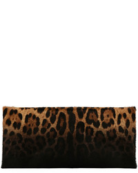 Tom Ford Ava Leopard Print Calf Hair Clutch Bag Black Pattern