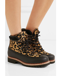 Tabitha Simmons Bexley Leopard Print Calf Hair And Leather Ankle Boots Leopard Print