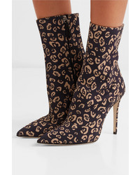 Altuzarra Davidson Leopard Print Jersey Ankle Boots
