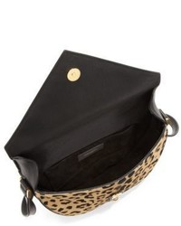 Saint Laurent Y Stud Leopard Print Pony Hair Saddle Bag