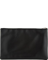 Saint Laurent Black Studded Leather Letters Zip Clutch