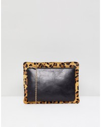Urbancode Leather And Leopard Print 2 In 1 Cross Body Bag With Detachable Pouch