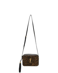 Saint Laurent Black And Brown Leopard Lou Camera Bag