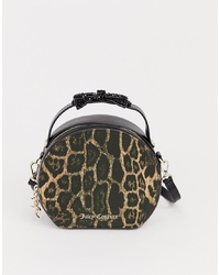 Juicy Couture Juicy Black Label Burnett Circle Bow Bag In Leopard Print