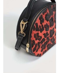 Violeta BY MANGO Leopard Leather Cross Body Bag