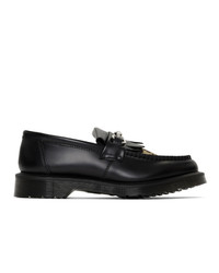 Black Leopard Leather Loafers
