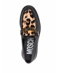 Moschino Leopard Print Logo Loafers