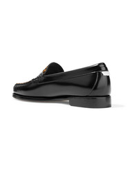 RE/DONE Weejuns The Whitney Glossed Leather And Leopard Print Calf Hair Loafers