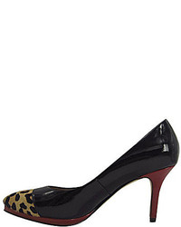 J. Renee Squareone Leopard Print Haircalf Pointed Toe Pumps