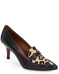 Black Leopard Leather Shoes