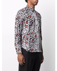 Black Comme Des Garçons Leopard Print Cotton Shirt