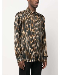 John Richmond Leopard Print Long Sleeve Shirt