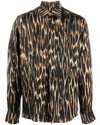 John Richmond Leopard Print Long Sleeve Shirt