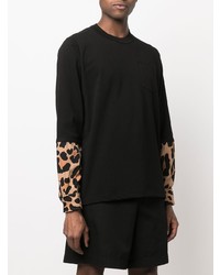 Sacai Leopard Print Panelled Long Sleeve Top