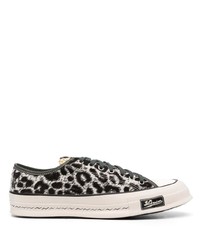 VISVIM Leopard Print Low Top Calf Leather Sneakers