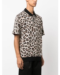 Wacko Maria Intarsia Knit Leopard Polo Shirt