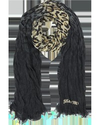 Zadig & Voltaire Delta Grunge Leopard Print Wool Blend Wrap