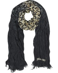 Zadig & Voltaire Delta Grunge Leopard Print Wool Blend Wrap