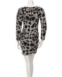 Sea Leopard Print Wool Dress
