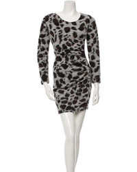 Sea Leopard Print Wool Dress