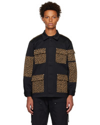 Black Leopard Shirt Jacket
