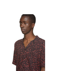 Saint Laurent Black And Pink Leopard Shirt