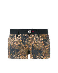Black Leopard Shorts