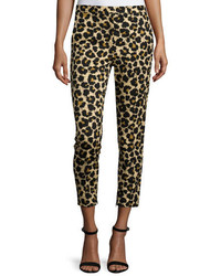 Edun Leopard Print Skinny Ankle Jeans Leopard Splatter