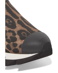 Dolce & Gabbana Ibiza Leopard Print Neoprene Slip On Sneakers Leopard Print