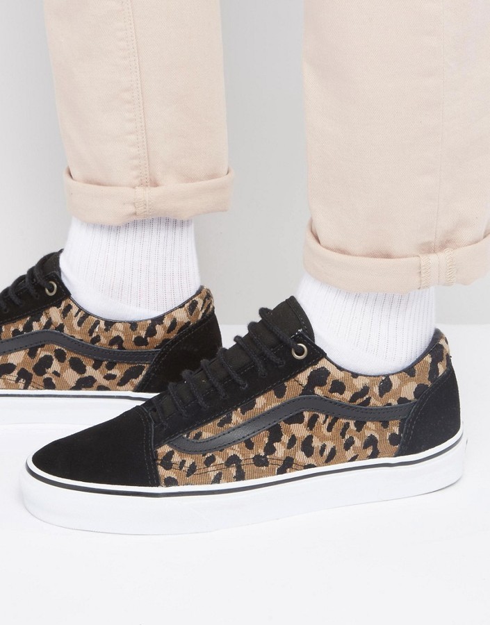 black and leopard sneakers