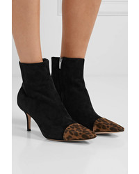 Gianvito Rossi 70 Two Tone Suede Ankle Boots