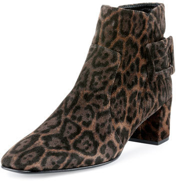 suede leopard booties