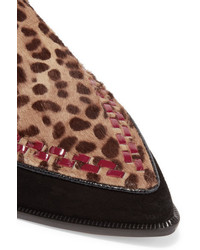 Isabel Marant Rowi Leather Suede And Leopard Print Calf Hair Boots Leopard Print