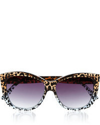 Le Specs Hatter Leopard Print Cat Eye Acetate Sunglasses