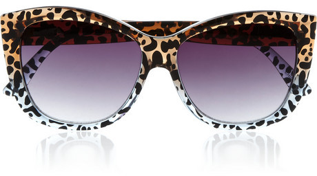 Le Specs Hatter Leopard Print Cat Eye Acetate Sunglasses, $55