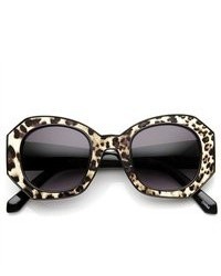 ZeroUV High Fashion Block Cut Hexagonal Sunglasses