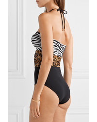 Karla Colletto Osa Lace Up Animal Print Swimsuit