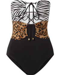 Karla Colletto Osa Lace Up Animal Print Swimsuit