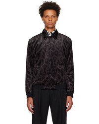 Black Leopard Velvet Shirt Jacket