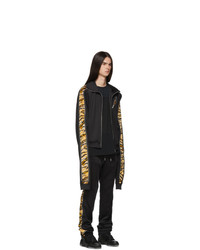 99% Is Black Leopard Zipper Line Sweater
