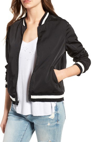 Blank NYC Blanknyc Eyelet Bomber Jacket, $108 | Nordstrom | Lookastic